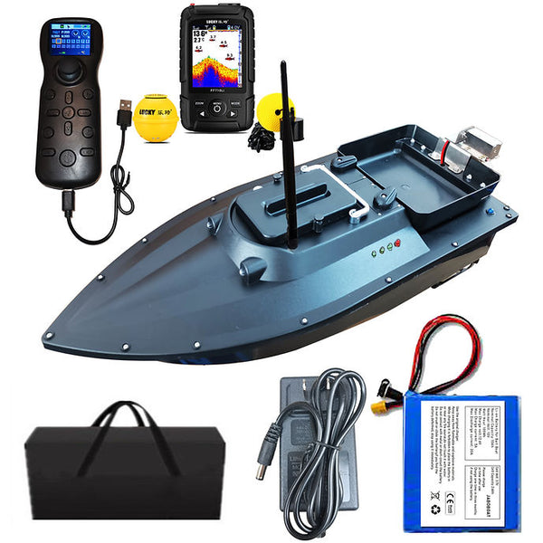 Fish Hunter Drone Fishing Boat - adaptive fishing alternative to casting - optional GPS Autopilot + Sonar Depth & Fish Finder - Inclusive Inc