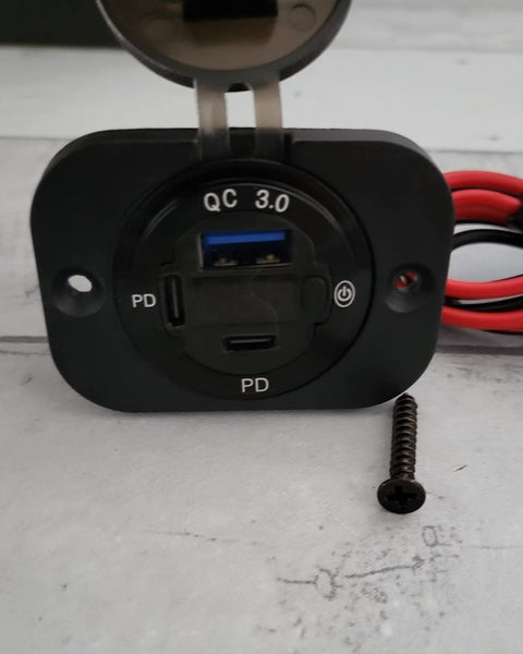 48v / 24v / 12v DC-Direct Wall Outlet (12v-60v) USB-C PD 3.0 QC 3.0 Rapid Charger - Inclusive Inc