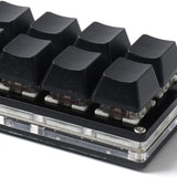 8 button programmable USB keyboard- front view at an angle Black buttons