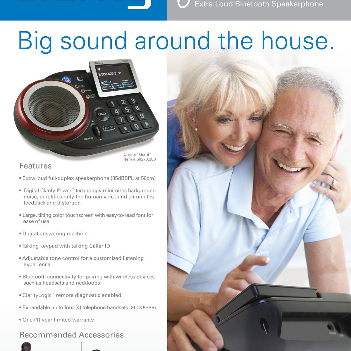 Clarity Giant Bluetooth Extra Loud Speakerphone 58270.200