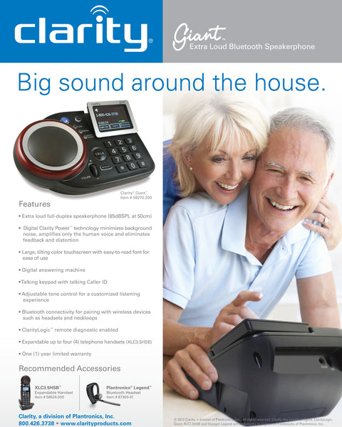 Clarity Giant Bluetooth Extra Loud Speakerphone 58270.200