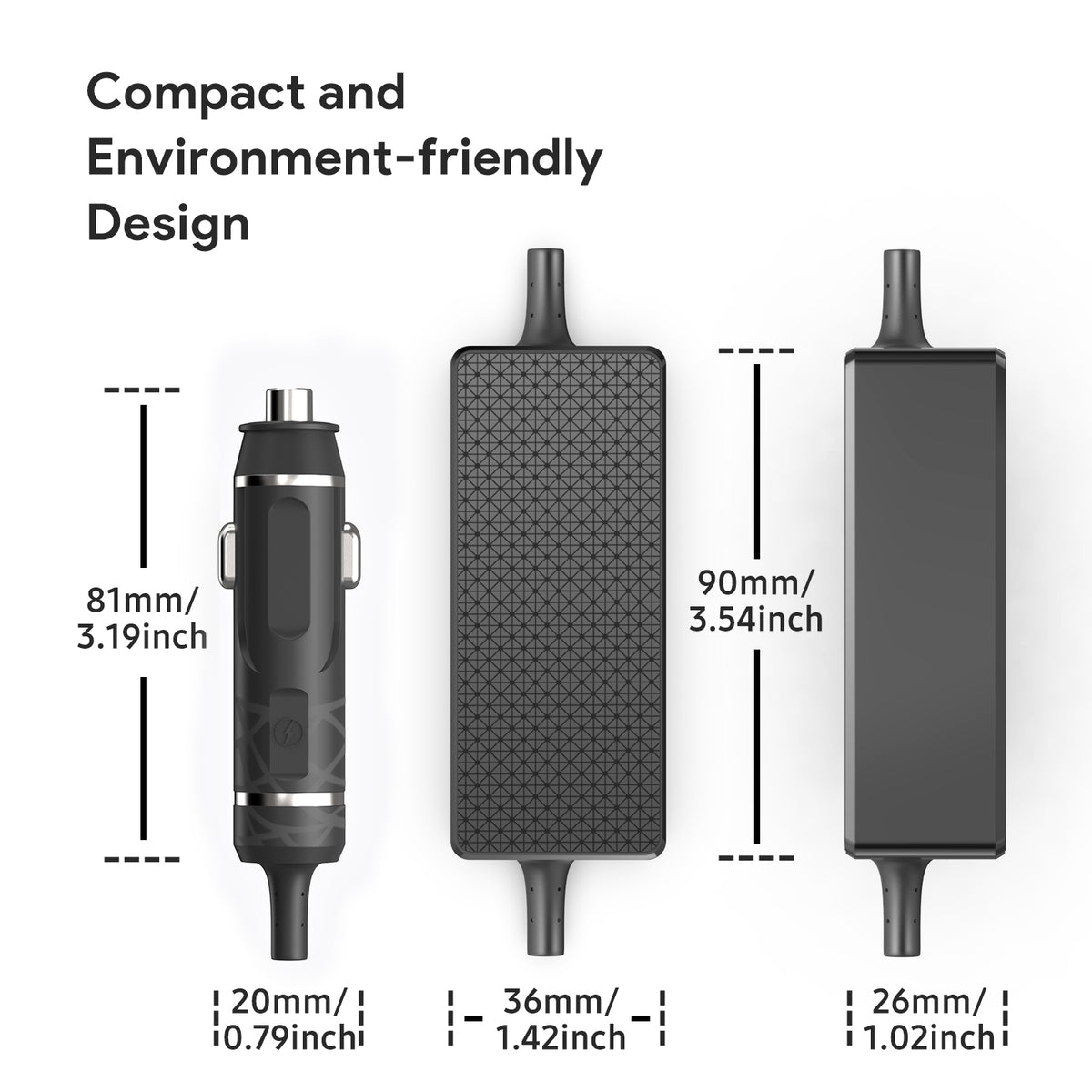 Power2Go 12v DC 5.5x2.1 Power Adapter for Wheelchair 3-Pin Charging Socket