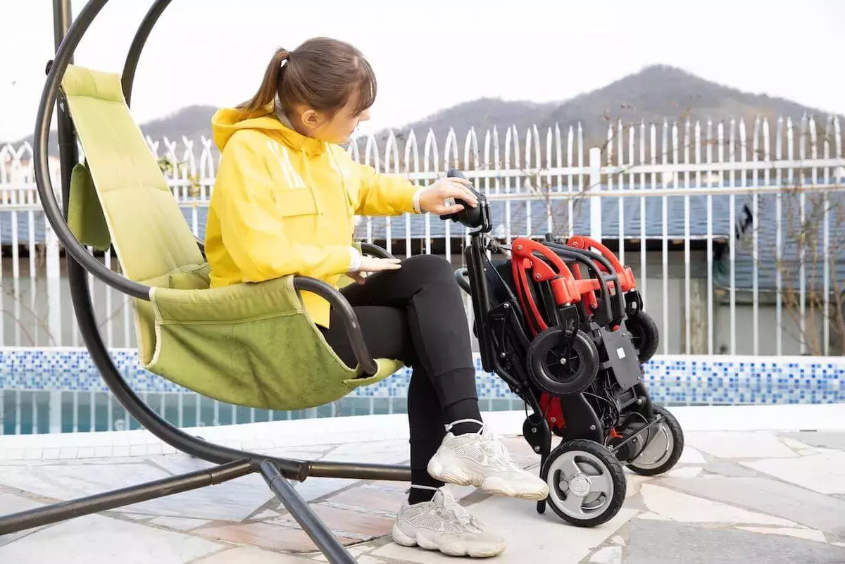 JBH Carbon Fiber Folding Lithium Power Wheelchair