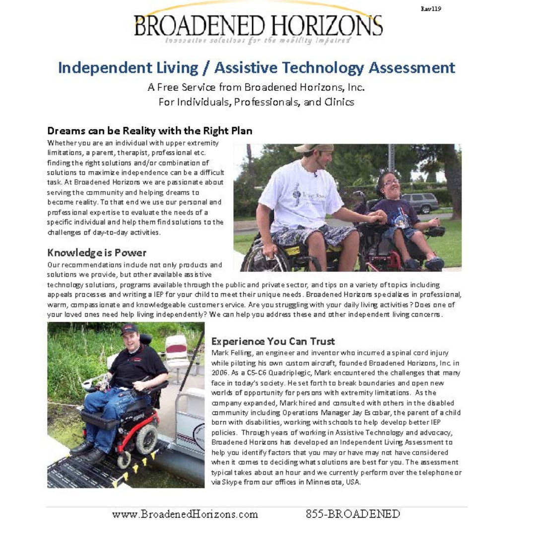 FREE Comprehensive Independent Living Assistive Technology Assessment