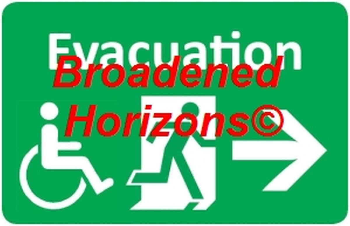 Handicapped Evacuation Route Wall Signs 7x10in - Inclusive Inc