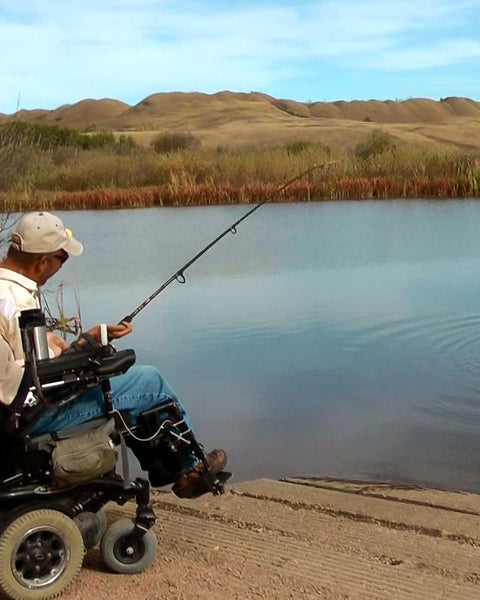 Wheelchair Fishing Rod Holder - Hooker Handsfree Self-setting or Hands-on
