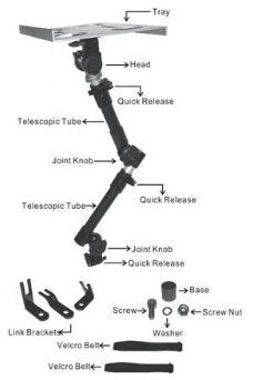 Robo Arm Mount Kit for Wheelchair or Bed - Broadened Horizons Direct