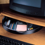 Rotating Storage Tray for under Monitor Shelf (Large Black) - Broadened Horizons Direct