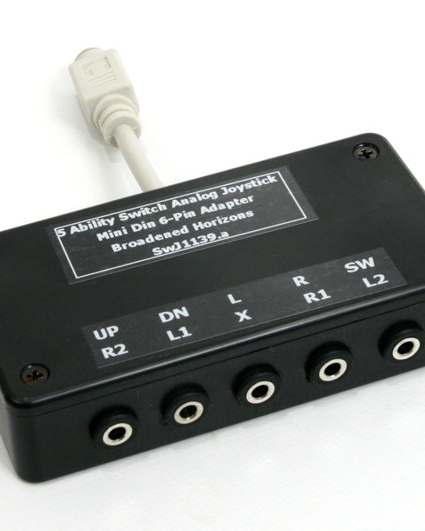 5-Ability-Switch to Mini-Din 6-Pin Digital Joystick Adapter or Joystick to 5 Switches