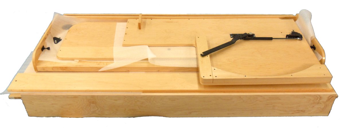 Horizontal Transforming Desk to Full (Double) Hidden Bed - Maple with Cherry Finish - Broadened Horizons Direct