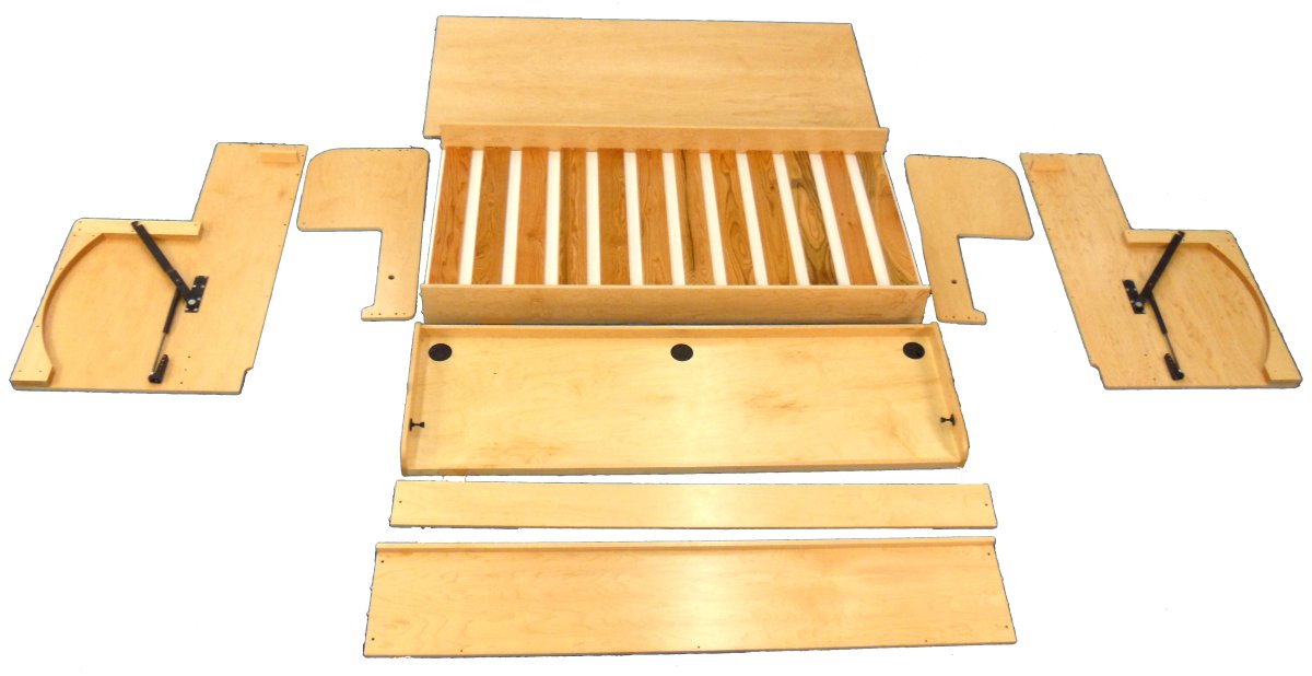 Horizontal Transforming Desk to Full (Double) Hidden Bed - Maple with Cherry Finish - Broadened Horizons Direct