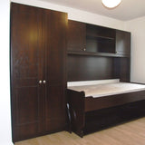 Horizontal Transforming Desk to Full (Double) Hidden Bed - Maple with Cherry Finish - Broadened Horizons Direct