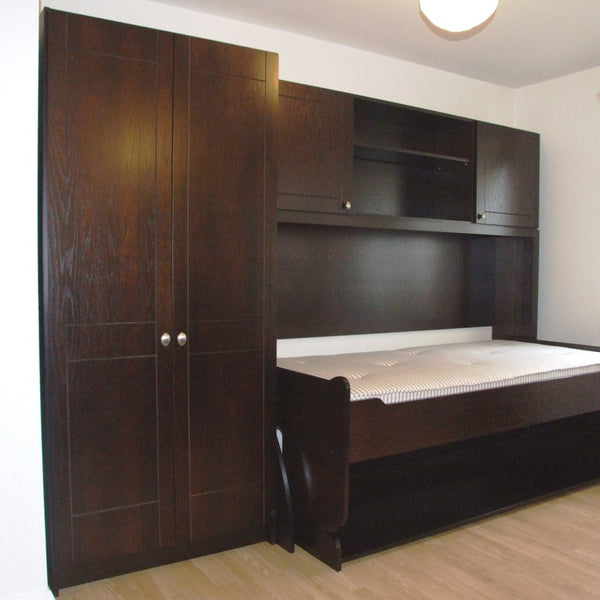 Horizontal Transforming Desk to Full (Double) Hidden Bed - Maple with Cherry Finish - Broadened Horizons Direct