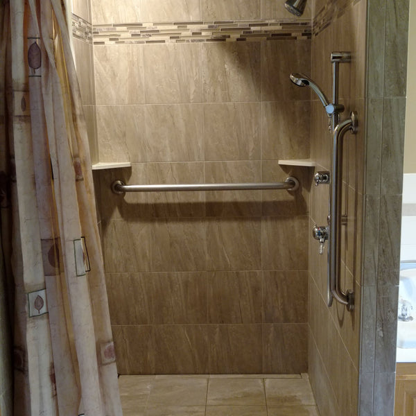 Mark Felling Roll-in Shower Design With Rainfall Showerhead