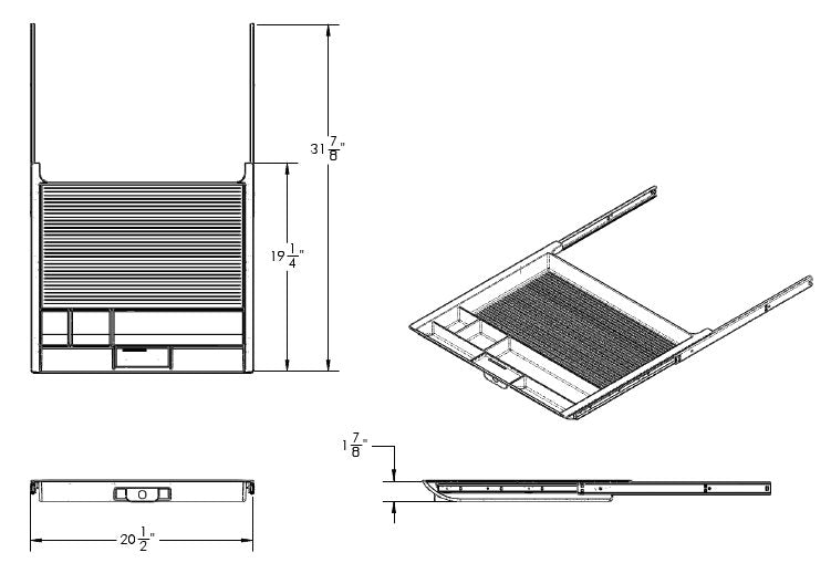 Wide Storage Drawer for under Center Desktop - Broadened Horizons Direct