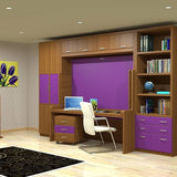Horizontal Transforming Desk to Full (Double) Hidden Bed - Maple with Cherry Finish - Broadened Horizons Direct