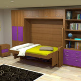 Horizontal Transforming Desk to Full (Double) Hidden Bed - Maple with Cherry Finish - Broadened Horizons Direct