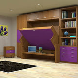 Horizontal Transforming Desk to Full (Double) Hidden Bed - Maple with Cherry Finish - Broadened Horizons Direct