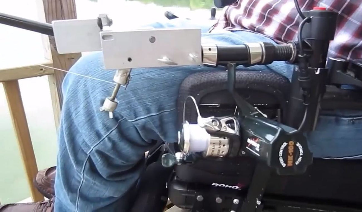 Ez-Cast Wheelchair Armrest Fishing Rod Holder with Cast-Assist - Broadened Horizons Direct