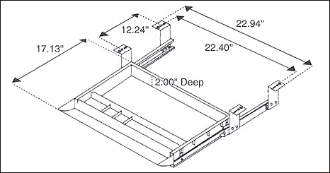 Wide Storage Drawer for under Center Desktop - Broadened Horizons Direct