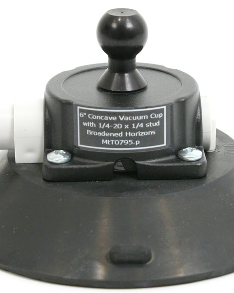 6'' Concave Vacuum Cup with 1/4-20 x 1/4'' Stud - Broadened Horizons Direct