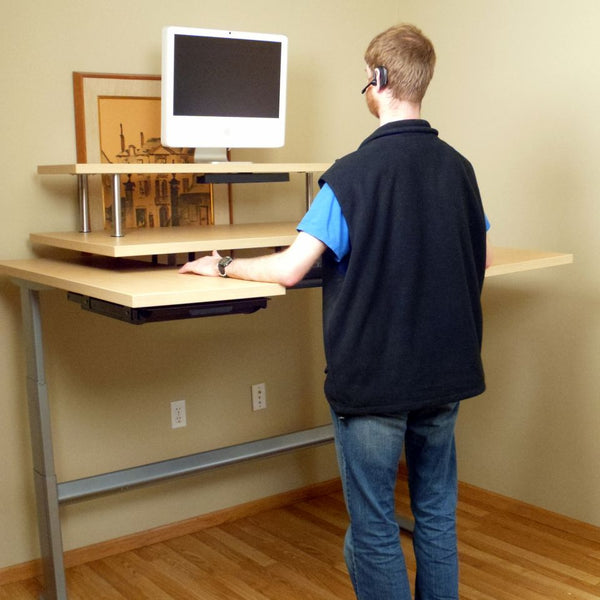 Executive Command Center Power Height Adjustable Workstation Package & FREE USA SHIPPING - Broadened Horizons Direct